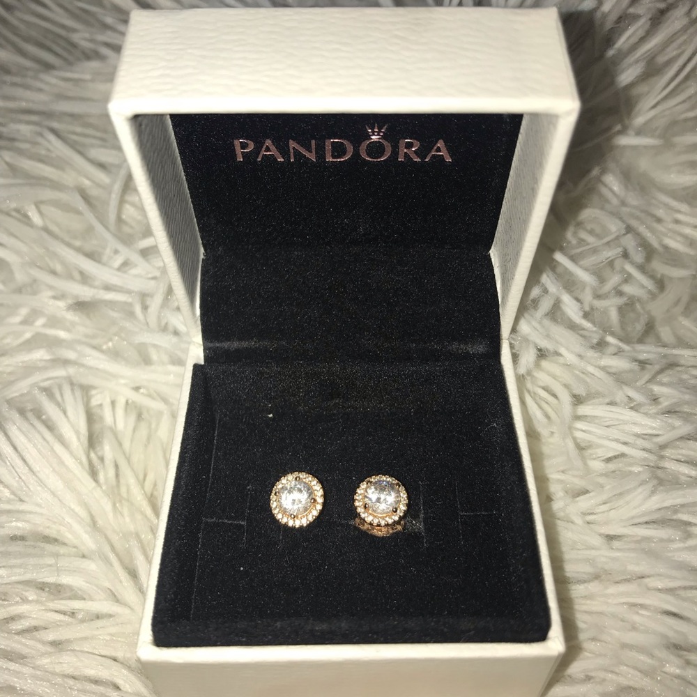 Rose Gold “Classic Elegance” Stud Earrings CZ